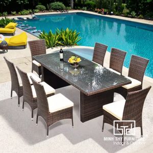 Bàn Ghế Nhựa Giả Mây MT2A113