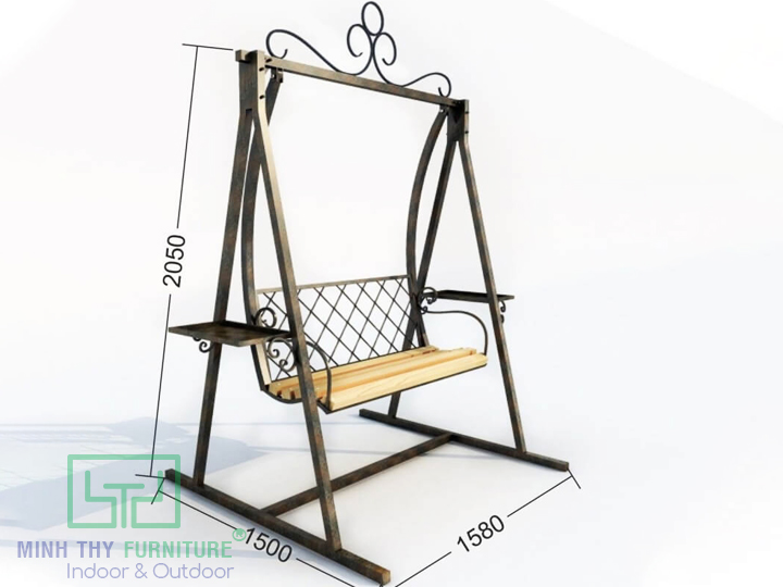 Xích đu sắt rèn nghệ thuật sân vườn