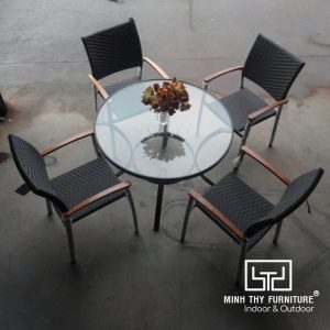Bàn Ghế Nhựa Giả Mây Ngoài Trời MT2A32