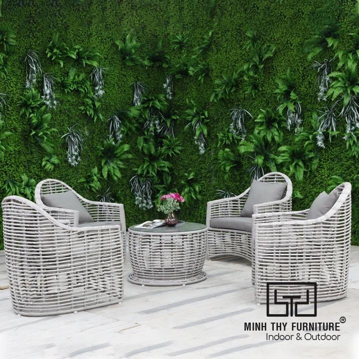 Bàn Ghế Giả Mây Quán Cafe MT2023 Bàn Ghế Giả Mây Quán Cafe MT2023