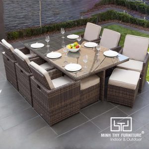 Bàn Ghế Giả Mây Ngoài Trời MT2046
