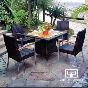 Bàn Ghế Cafe Mây Nhựa MT2A30
