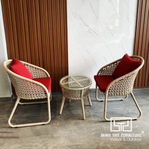 Bàn Ghế Cafe Đan Dây Dù Sân Vườn MT2A274