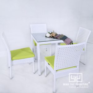 Bàn Ghế Cafe Nhựa Giả Mây MT2A154