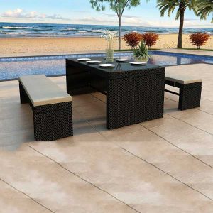 Bàn Ghế Ăn Nhựa Giả Mây MT223