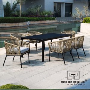 Bàn Ghế Ăn Nhựa Giả Mây MT2A254