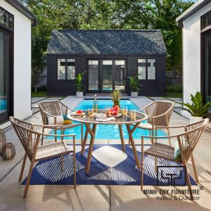 Bàn Ghế Cafe Nhựa Giả Mây MT2A253