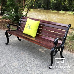 Ghế Công Viên Gang Đúc Gỗ DeNK608