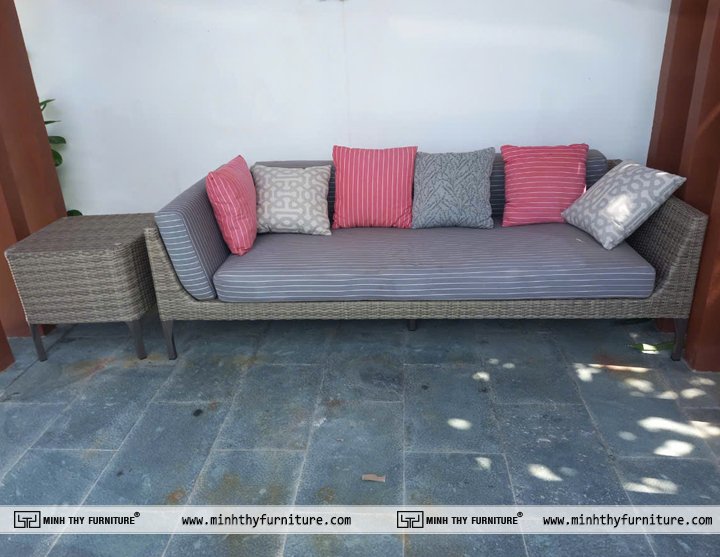 sofa nhựa giả mây