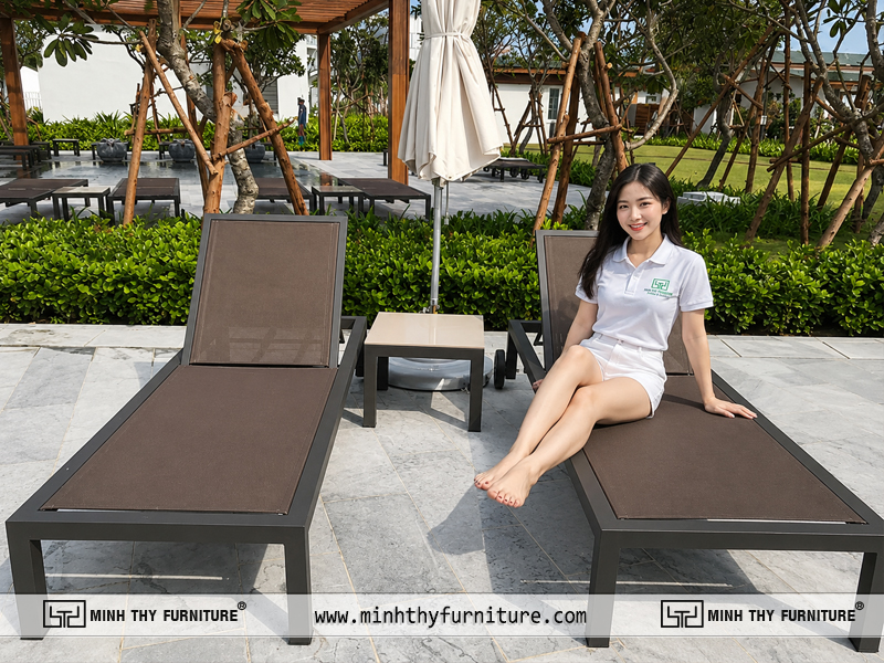 Ghế tắm nắng textilene cao cấp cho khách sạn
