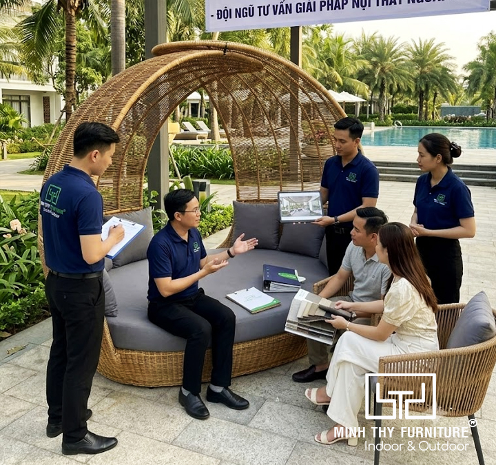 Đội ngũ tư vấn giải pháp nội thất ngoài trời cho dự án Nội Thất Minh Thy